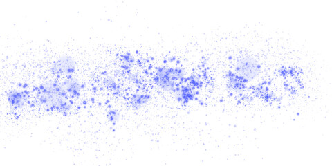 Obraz premium Blue glowing light effect with many glitter particles. Starry cloud with dust. Magic christmas decoration. Luminous bokeh softly shimmering blue light. Light abstract glowing lights. PNG. 