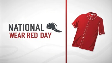 National wear red day celebration with red shirt and cap