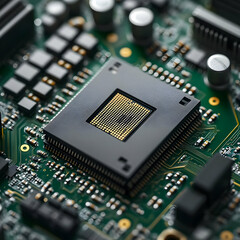 3D Render CPU Chip Motherboard Technology Circuit Board
