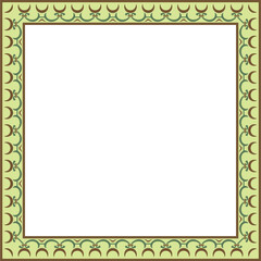 Vector colored square classic renaissance ornament. Rectangle, european border, revival style frame