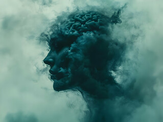 Abstract Illustration-Brain Fog, Mental Health, Smoke