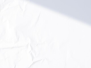 Obraz premium Crumpled white paper texture with soft shadows, shadow, rumpled, white