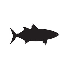 Obraz premium Mackerel fish silhouette vector on a white background