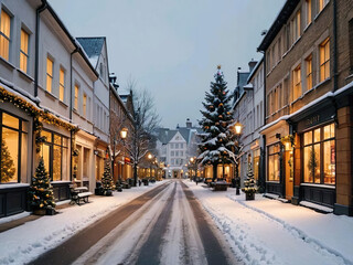 Fototapeta premium A decorated house for Christmas 