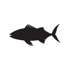 Obraz premium Mackerel fish silhouette vector on a white background