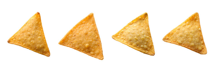Fototapeta premium Crispy yellow tortilla chips snack isolated on white background