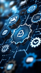 3D Illustration Business Process Management System Automation