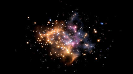 Obraz premium Ethereal dawn: a colorful nebula illuminating the cosmos. ai generated. Galactic. Illustration