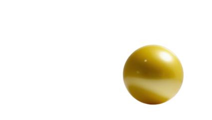 floated round yellow ball isolate on transparency background