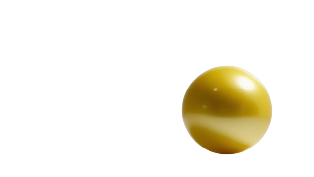 floated round yellow ball isolate on transparency background