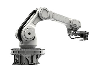 Industrial Robotic Arm Isolated on Transparent Background