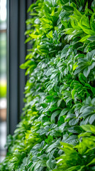 Obraz premium Photo Lush Green Wall Indoor Garden Greenery Nature Plants Foliage