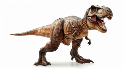 Fototapeta premium Tyrannosaurus rex, cartoon illustration of the dinosaur isolated on white background