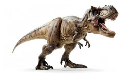 Obraz premium Tyrannosaurus rex, cartoon illustration of the dinosaur isolated on white background