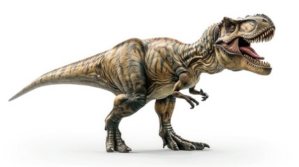 Fototapeta premium Tyrannosaurus rex, cartoon illustration of the dinosaur isolated on white background