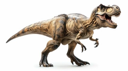 Fototapeta premium Tyrannosaurus rex, cartoon illustration of the dinosaur isolated on white background