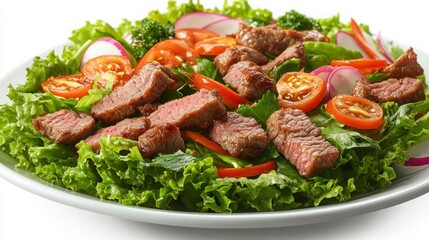 Fresh Spicy Thai Beef Salad Presentation
