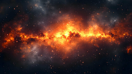 Fototapeta premium Fiery Nebula Background Illustration