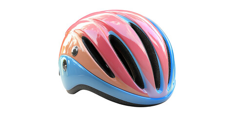 Fototapeta premium Gradient Bicycle Helmet Isolated on Transparent Background