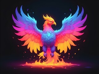 Obraz premium phoenix on black background