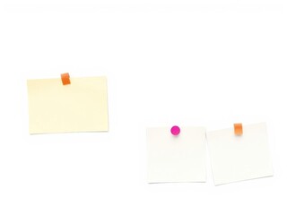 Various colorful sticker notes arranged neatly on a white background, communication, reminder, stationery