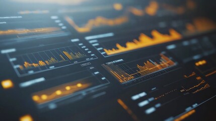 Obraz premium A close up of a computer screen with many graphs and numbers