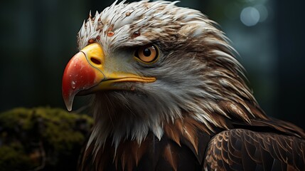 Fototapeta premium American Bald Eagle in dark Backgroud.