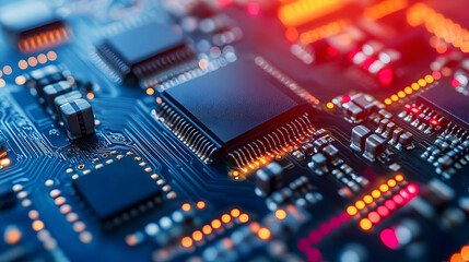Fototapeta premium Circuit Board Closeup: Technology Illustration