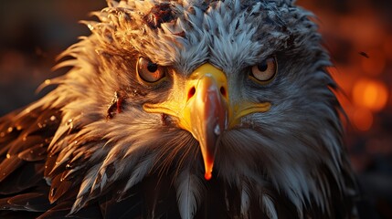 American Bald Eagle in flashing Backgroud.