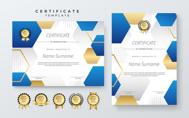 Modern Certificate Template with Colorful Abstract Design Illustration