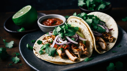  Tacos with grilled chicken and vegetables