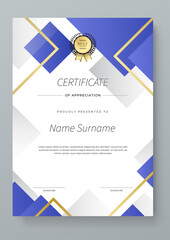 Colorful Certificate Of Appreciation Template With Decorative Badges