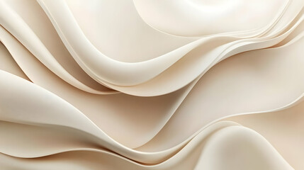 Obraz premium Creamy Beige Abstract 3D Wave Background