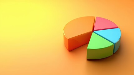 Obraz premium 3D Pie Chart, a colorful data visualization icon, represents business growth and market trends