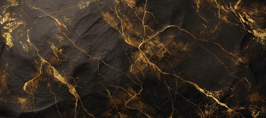 Fototapeta premium gold and black cracked wall texture background 12