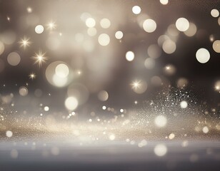 Shimmering dust and soft white bokeh lights create a magical Christmas background for digital art, banners, and holiday cards