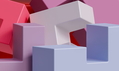 Abstract Pastel Cubes Background. Beautiful pastel abstract squares for product display