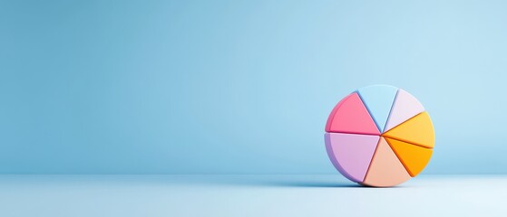 Fototapeta premium colorful pie chart on a blue background for data visualization