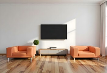 Modern Living Room Interior with Minimalist Design.