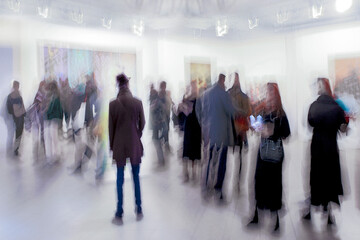 people in the art gallery center