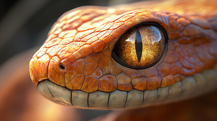 Fototapeta premium Closeup 3D Render of a Snake Eye