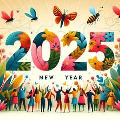 Obraz premium Illustration art for upcoming new year 2025