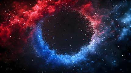 Abstract Red Blue Particle Background Illustration