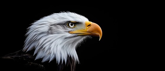 Obraz premium A bald eagle with a black background