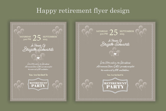 Happy retirement party invitation flyer design 