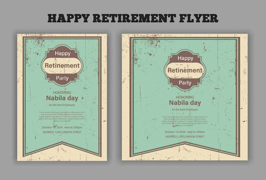 Happy retirement party invitation flyer design 