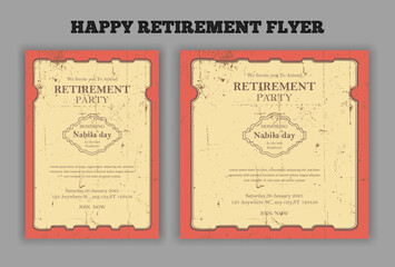 Happy retirement party invitation flyer design 