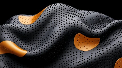 Obraz premium Abstract Black and Orange Perforated Surface Texture