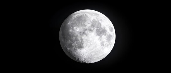 Obraz premium A full moon in the dark sky with a black background