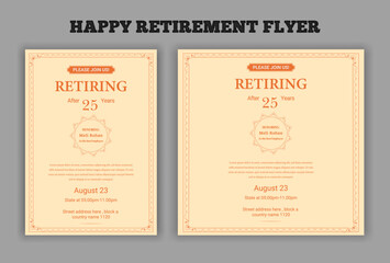 Happy retirement party invitation flyer design 